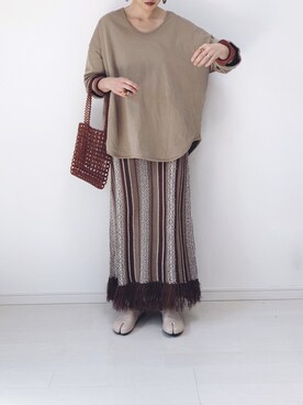 「ビーズバッグ」｜「アイテム（パンプス）」を使った、norisandesukaさん（レディース・166cm）の春コーディネート