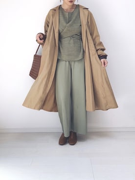 「ピスタチオ」｜「アイテム（トレンチコート）」を使った、norisandesukaさん（レディース・166cm）の春コーディネート