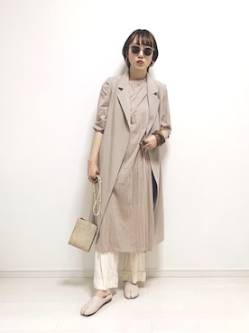 「DHOLIC STYLE（ディーホリックスタイル）のアイテム（ベスト）」を使った、norisandesukaさん（レディース・166cm）の春コーディネート