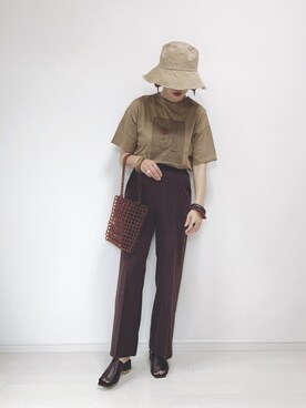 「ビーズバッグ」｜「アイテム（帽子）」を使った、norisandesukaさん（レディース・166cm）の夏コーディネート
