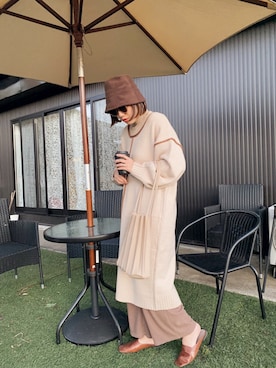 「プリーツバッグ」｜「アイテム（帽子）」を使った、norisandesukaさん（レディース・166cm）の冬コーディネート
