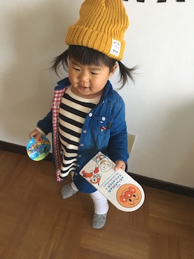 「MIKI HOUSE（ミキハウス）のアイテム（ワンピース）」を使った、Rena♡さん（キッズ・80cm）の春コーディネート