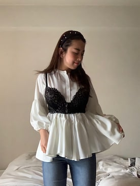「アイテム（ブラジャー）」を使った、Anneさん（レディース・158cm）の冬コーディネート