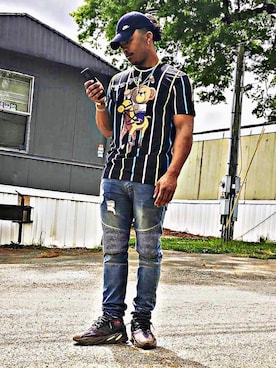 「#shirt」｜BLUEMONEY さん（メンズ・190cm）の夏コーディネート