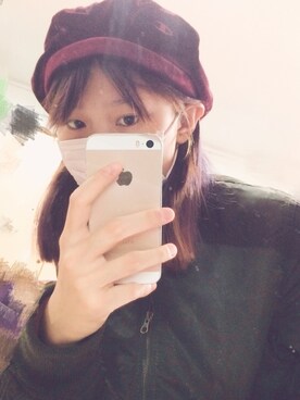 「Champion（チャンピオン）のアイテム（ハンチング/ベレー帽）」を使った、prome.さん（レディース・164cm）の秋コーディネート