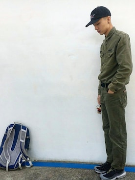 「ONLY（オンリー）のアイテム（帽子）」を使った、許俊欽さん（メンズ・173cm）の秋コーディネート