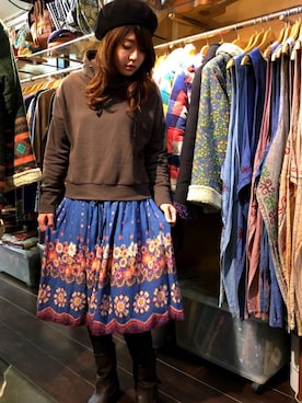 「リップスター」｜「アイテム（シャツワンピース）」を使った、am:aさん（レディース・163cm）の冬コーディネート