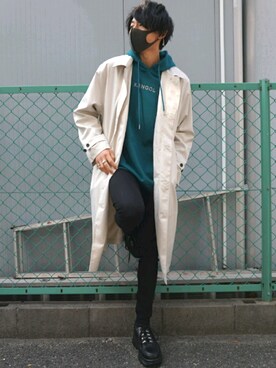「adrer」｜「アイテム（ステンカラーコート）」を使った、KENさん（メンズ・174cm）の冬コーディネート