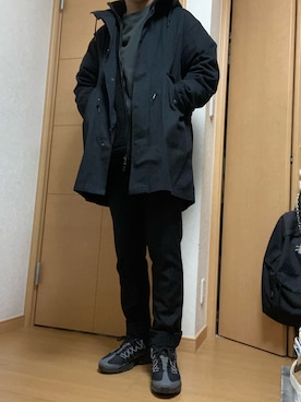 「EDWIN（エドウィン）のアイテム（スタジャン）」を使った、アキレス太郎さん（メンズ・170cm）の冬コーディネート