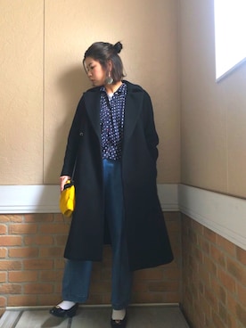 「おおぶりピアス」｜「アイテム（ソックス/靴下）」を使った、あやこさん（レディース・160cm）の冬コーディネート