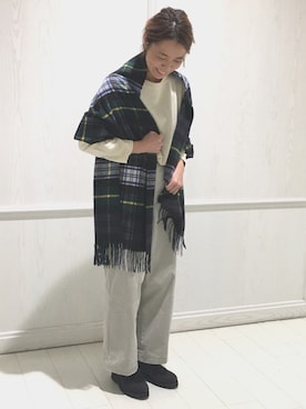 「Johnstons of Elgin（ジョンストンズオブエルガン）のアイテム」を使った、Bshop吉祥寺店スタッフさん（レディース・160cm）の秋コーディネート