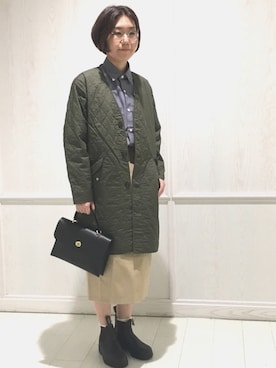 「mimi（ミミ）のアイテム」を使った、Bshop吉祥寺店スタッフさん（レディース・161cm）の秋コーディネート