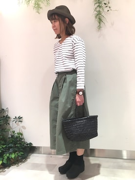 「DRAGON（ドラゴン）のアイテム（バッグ）」を使った、Bshop吉祥寺店スタッフさん（レディース・161cm）の冬コーディネート