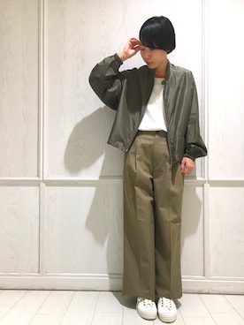 「unfil」｜「アイテム（ブルゾン）」を使った、Bshop吉祥寺店スタッフさん（レディース・161cm）の冬コーディネート