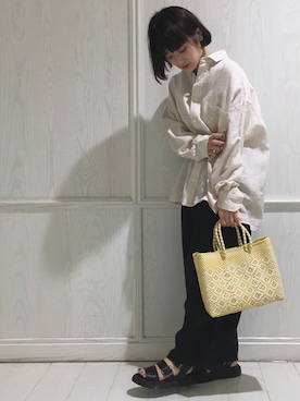 「TICCA（ティッカ）のアイテム」を使った、Bshop吉祥寺店スタッフさん（レディース・154cm）の春コーディネート