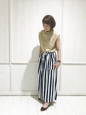 「handvaerk（ハンドバーク）のアイテム」を使った、Bshop吉祥寺店スタッフさん（レディース・160cm）の春コーディネート