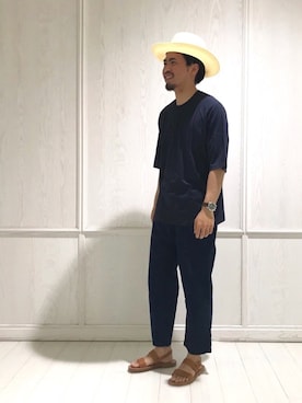 「handvaerk（ハンドバーク）のアイテム」を使った、Bshop吉祥寺店スタッフさん（メンズ・170cm）の夏コーディネート