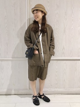 「mimi（ミミ）のアイテム」を使った、Bshop吉祥寺店スタッフさん（レディース・159cm）の春コーディネート