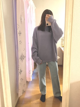「AMAIL（アマイル）のアイテム（トップス、パープル系）」を使った、ほのちゃ‪‪ん🧸♥️さん（レディース・165cm）の冬コーディネート