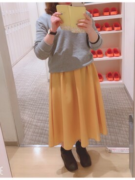 「152cm」｜「アイテム（スウェット）」を使った、rinaさん（レディース・152cm）の春コーディネート
