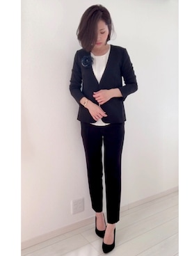 「NATURAL BEAUTY BASIC（ナチュラルビューティーベーシック）のアイテム（セットアップ）」を使った、きょんさん（レディース・168cm）の春コーディネート