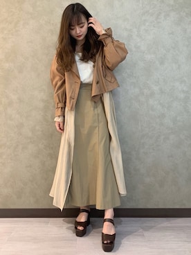 「シースルー」｜「アイテム（トレンチコート）」を使った、舞さん（レディース・155cm）の春コーディネート