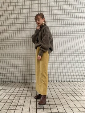 「MURUA（ムルーア）のバックスリットニットチュニック（ニット/セーター）」を使った、舞さん（レディース・155cm）の夏コーディネート