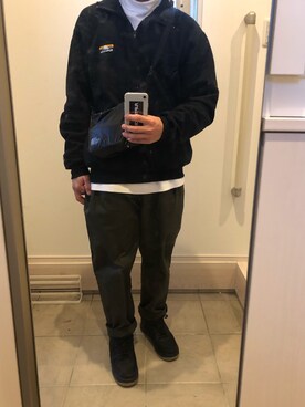「THE NORTH FACE（ザノースフェイス）のパーテックス キャニスター エム ショルダーバッグ Pertex(R) Canister M NM91904（ショルダーバッグ）」を使った、youheiさん（メンズ・165cm）の冬コーディネート