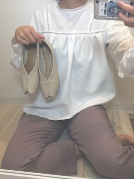 「レースブラウス」｜「アイテム（セットアップ）」を使った、＊ つ　ん ＊さん（レディース・167cm）の春コーディネート