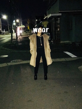 「寒い」｜「アイテム（ムートンコート）」を使った、Nanapyonさん（レディース・157cm）の冬コーディネート