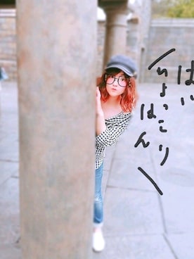 「ユニバ」｜「アイテム（スリッポン）」を使った、asu🍋さん（レディース・152cm）の夏コーディネート