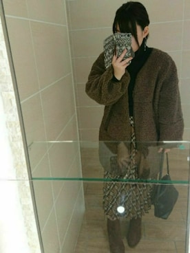 「黒タートルネック」｜「アイテム（ブルゾン）」を使った、asu🍋さん（レディース・152cm）の冬コーディネート