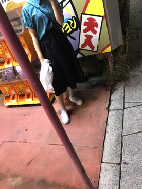 「レトロ」｜「アイテム（スリッポン）」を使った、ちぃさん（レディース・150cm）の秋コーディネート