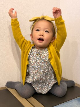 「H&M（エイチ・アンド・エム）のアイテム（タイツ/ストッキング）」を使った、LOHA𓆉𓇼さん（キッズ・70cm）の春コーディネート