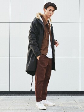「ファー」｜「アイテム（モッズコート）」を使った、Rocky Monroeさん（メンズ・181cm）の秋コーディネート