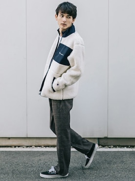 「Champion（チャンピオン）のアイテム（ブルゾン）」を使った、Rocky Monroeさん（メンズ・176cm）の冬コーディネート