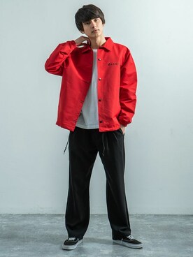 コーチジャケット 赤 の人気ファッションコーディネート Wear