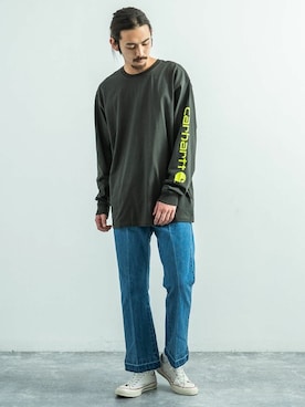 「Audience（オーディエンス）のアイテム」を使った、Rocky Monroeさん（メンズ・186cm）の春コーディネート