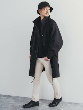 「スキニー」｜「アイテム（モッズコート）」を使った、Rocky Monroeさん（メンズ・175cm）の冬コーディネート