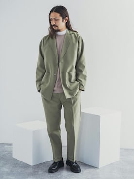 「SET UP」｜「アイテム（セットアップ）」を使った、Rocky Monroeさん（メンズ・186cm）の冬コーディネート
