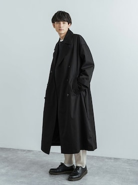 「オーバーコート」｜「アイテム（トレンチコート）」を使った、Rocky Monroeさん（メンズ・176cm）の冬コーディネート