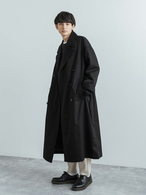 オーバーサイズ ダブルボタントレンチロングスプリングコート