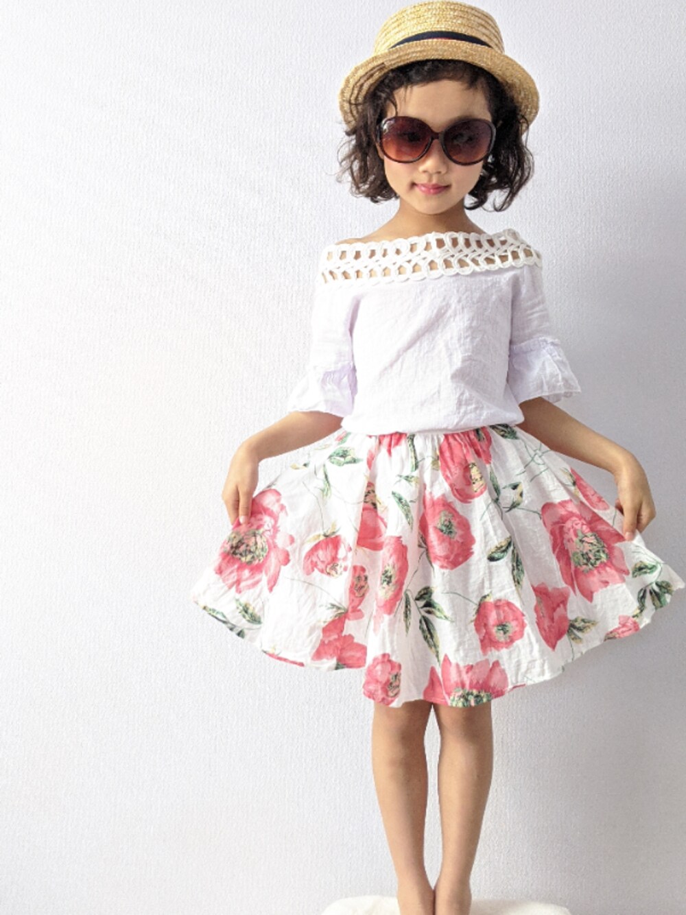 「韓国ファッション #Kのアイテム（スカート、その他）」を使った、json115さん（キッズ・123cm）の夏コーディネートの1枚目の写真