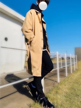 「kutir」｜「アイテム（ステンカラーコート）」を使った、y_Oさん（メンズ・168cm）の秋コーディネート