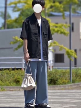 「アイテム（バングル/リストバンド）」を使った、y_Oさん（メンズ・168cm）の夏コーディネート