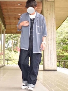 「ステッチ」｜「アイテム（オールインワン・サロペット）」を使った、y_Oさん（メンズ・168cm）の春コーディネート