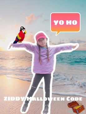 「ZIDDY」｜「アイテム（キャップ）」を使った、RINKA&REIさん（キッズ・134cm）の秋コーディネート