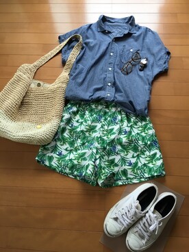 「CURRENT（カレント）のアイテム」を使った、ronsさん（レディース・163cm）の夏コーディネート