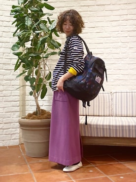 「アイテム（バレエシューズ）」を使った、Kaho Oishiさん（レディース・150cm）の冬コーディネート