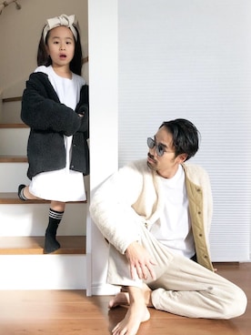 「HANES（ヘインズ）のアイテム」を使った、Mr.KPさん（キッズ・110cm）の冬コーディネート